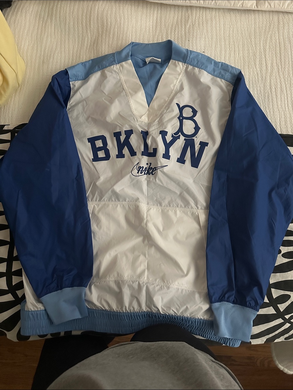 Nike Brooklyn (dodgers)  White & Blue Pullover Windbreaker